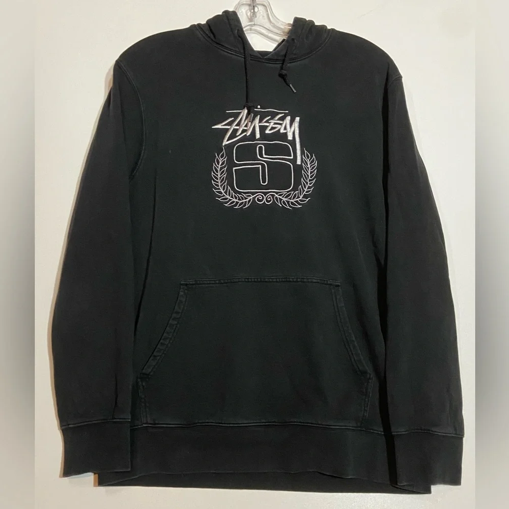 Vintage Stone Wash Stussy Embroidered Graphic Hoodie - Picture 1 of 7